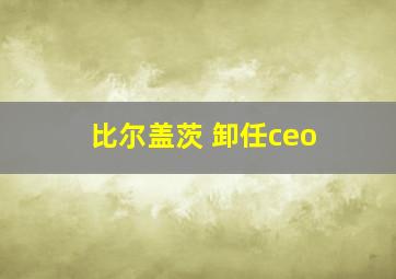 比尔盖茨 卸任ceo